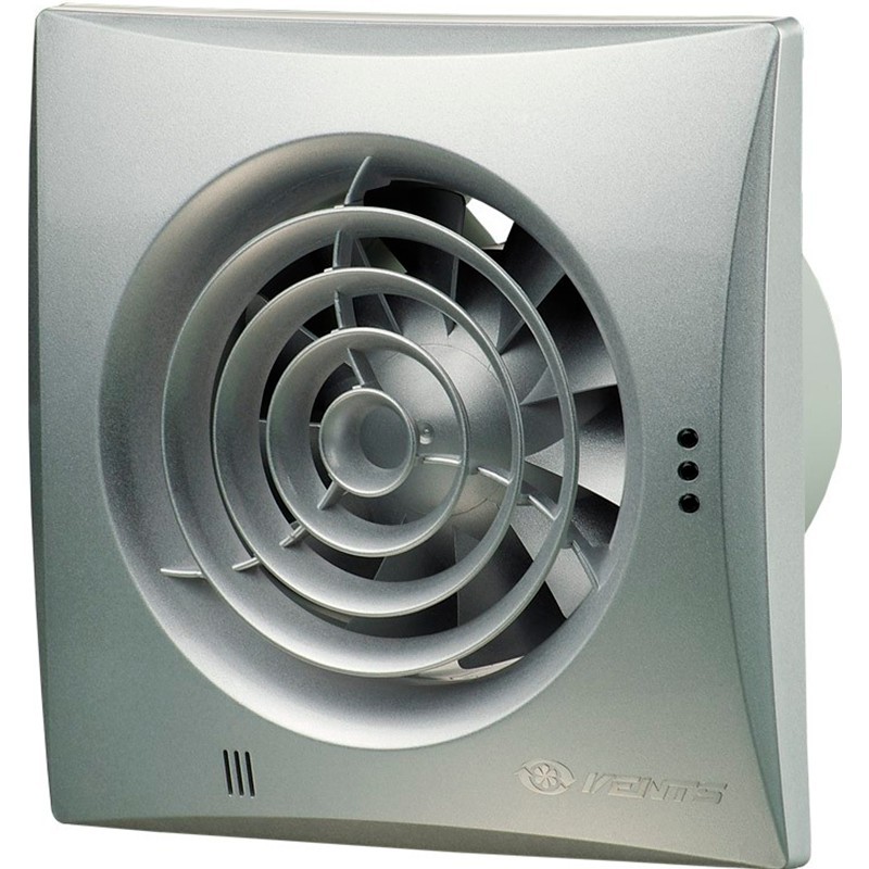 Сріблястий витяжний вентилятор Вентс 125 Квайт Алюміній матовий