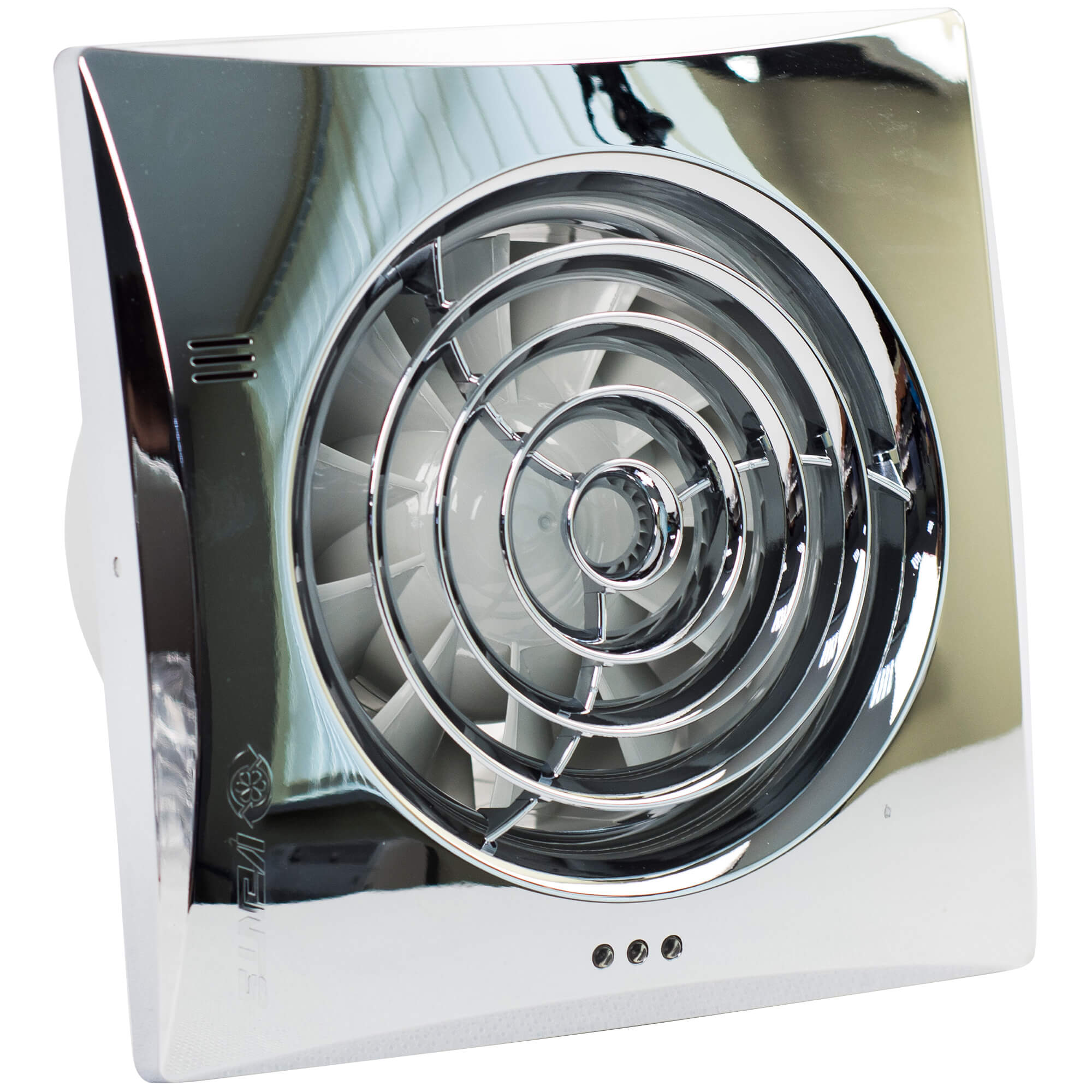 Сріблястий витяжний вентилятор Вентс 100 Квайт Хром