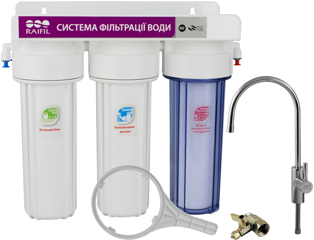 Проточный фильтр для воды Raifil Trio PU905-W3-WF14-PR-EZ