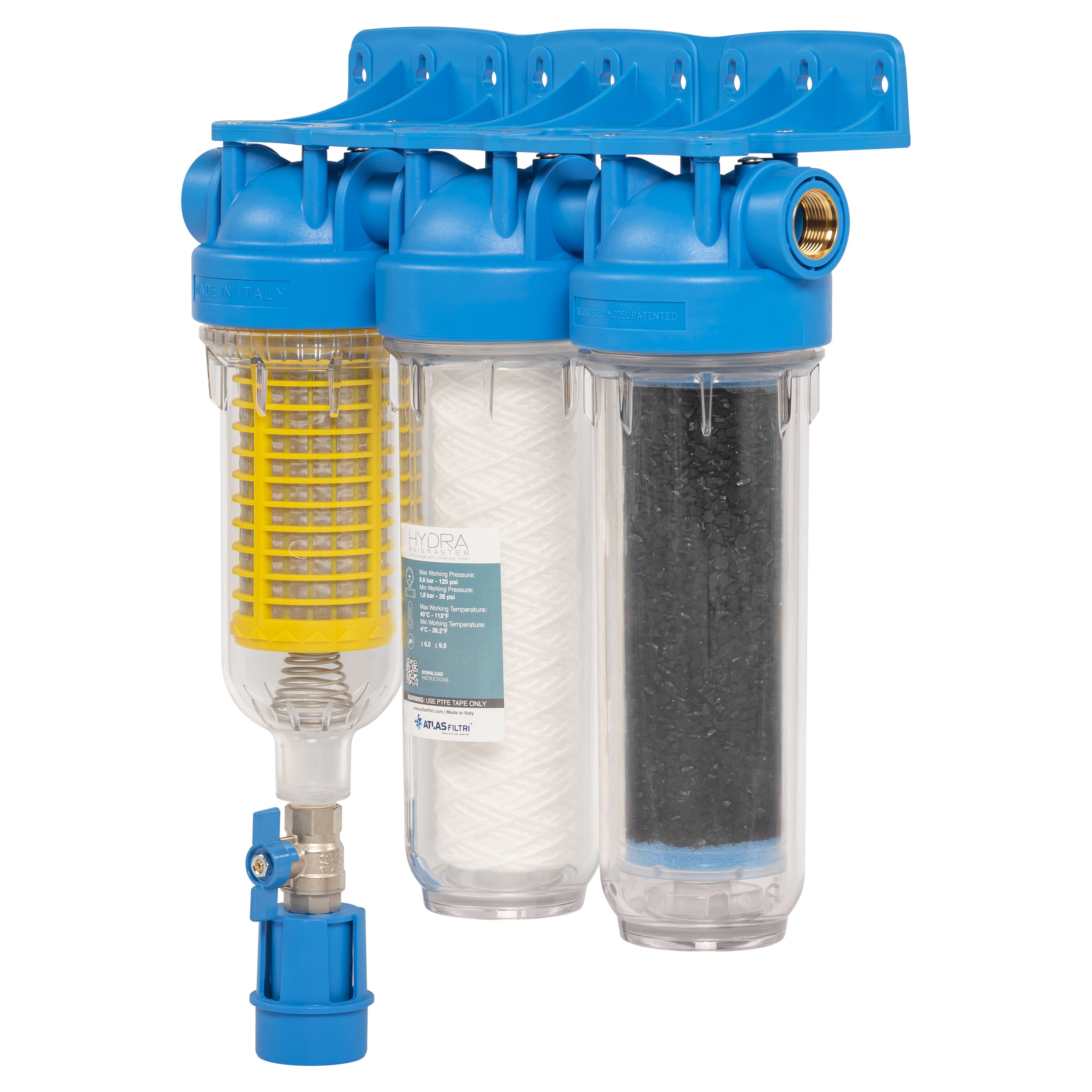 Фильтр для очистки воды от ржавчины и песка Atlas Filtri Hydra Rainmaster Trio LA 3/4 KIT (RA6095224)