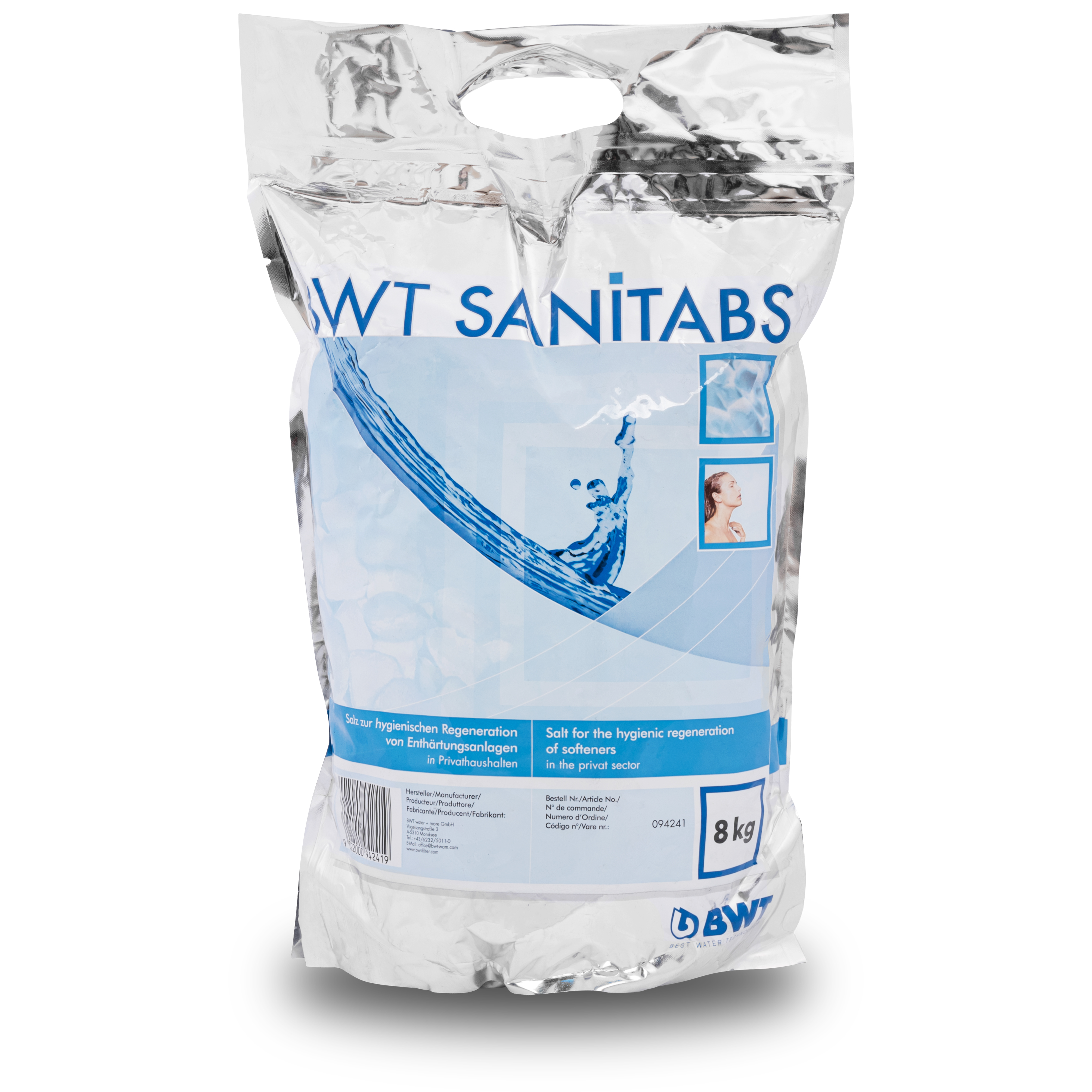 Характеристики сіль для очищення води BWT Sanitabs 94241