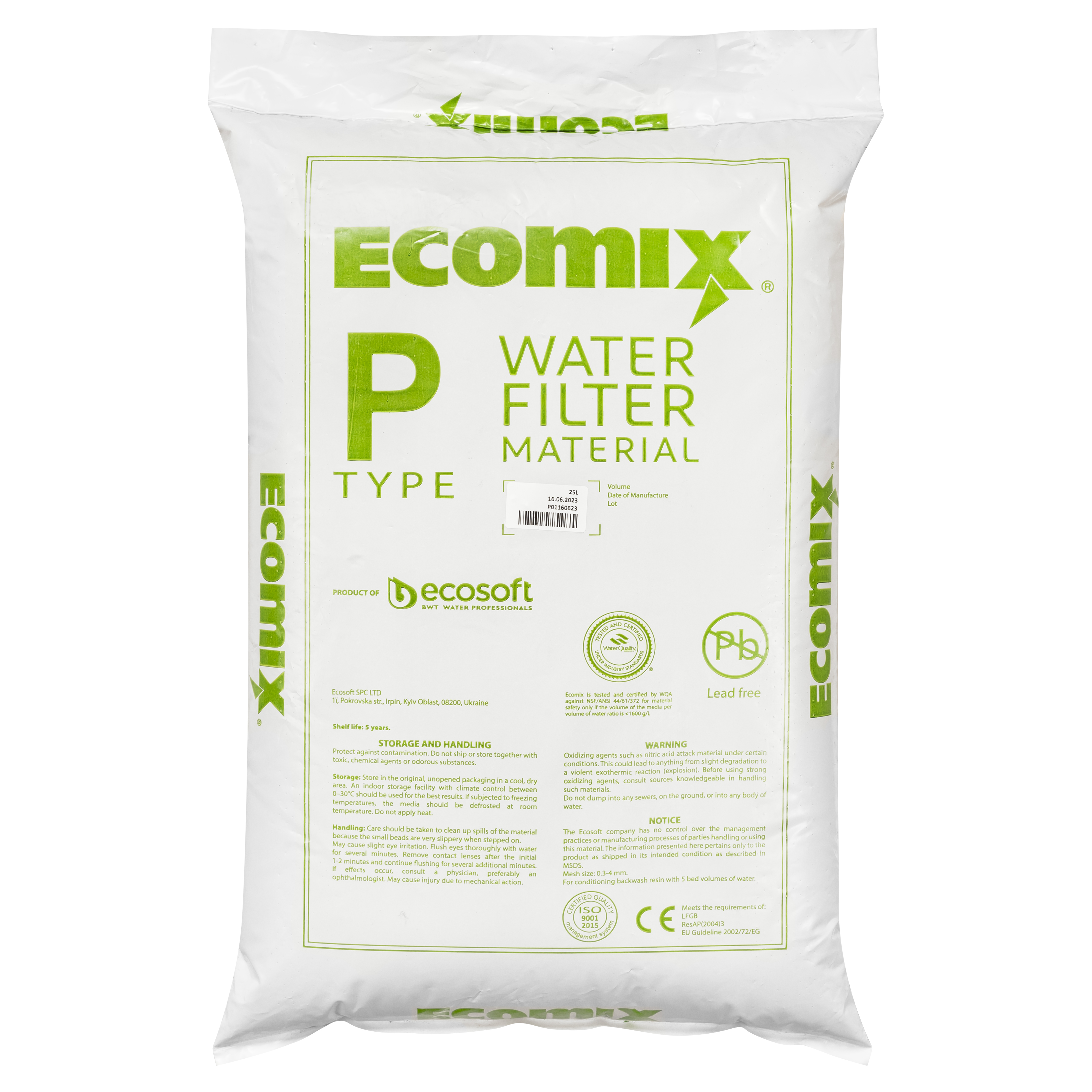Инструкция фильтрующий материал Ecosoft Ecomix P 25 л ECOMIXP25