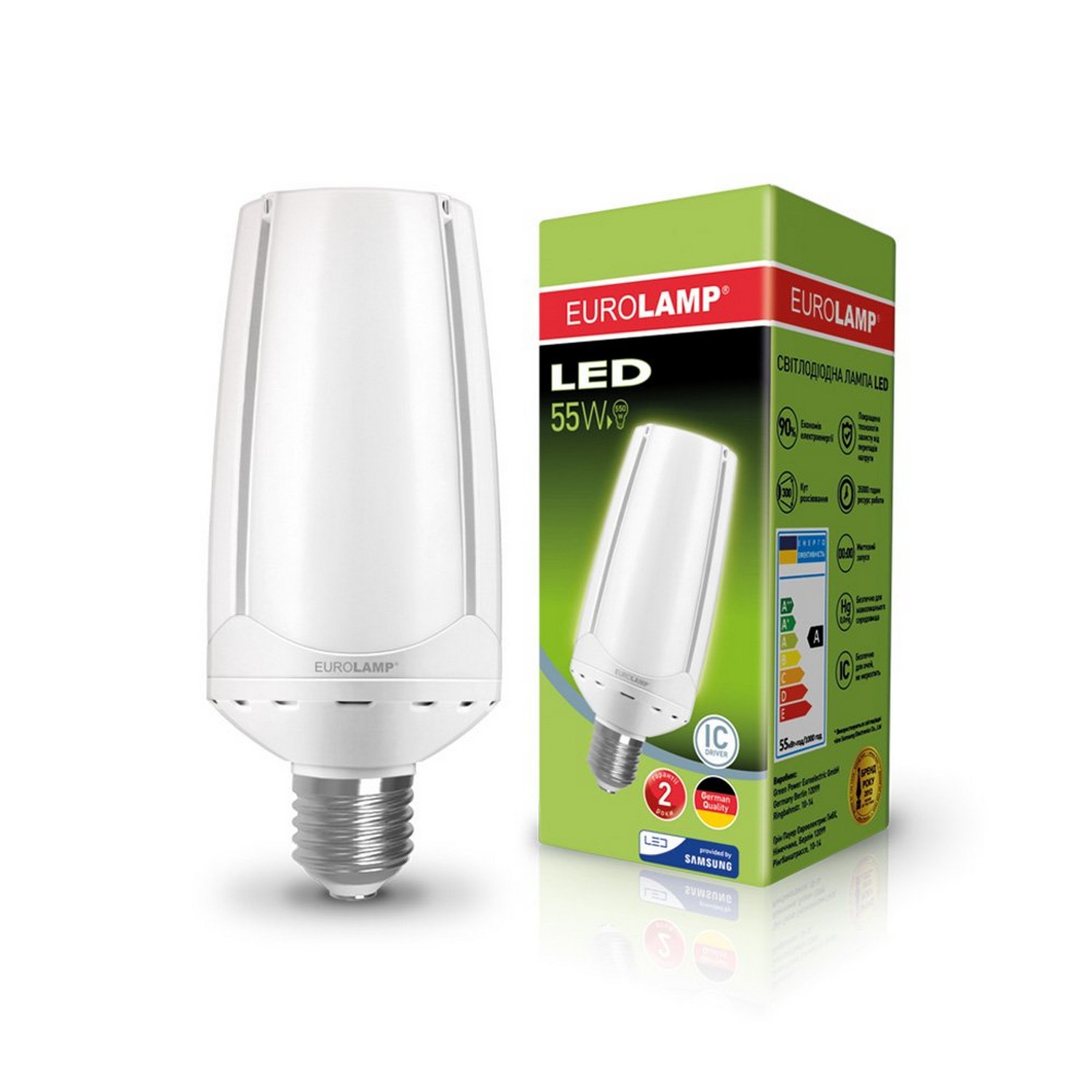 Світлодіодна лампа з цоколем E40 Eurolamp LED "ROCKET" 55W E40 6500K