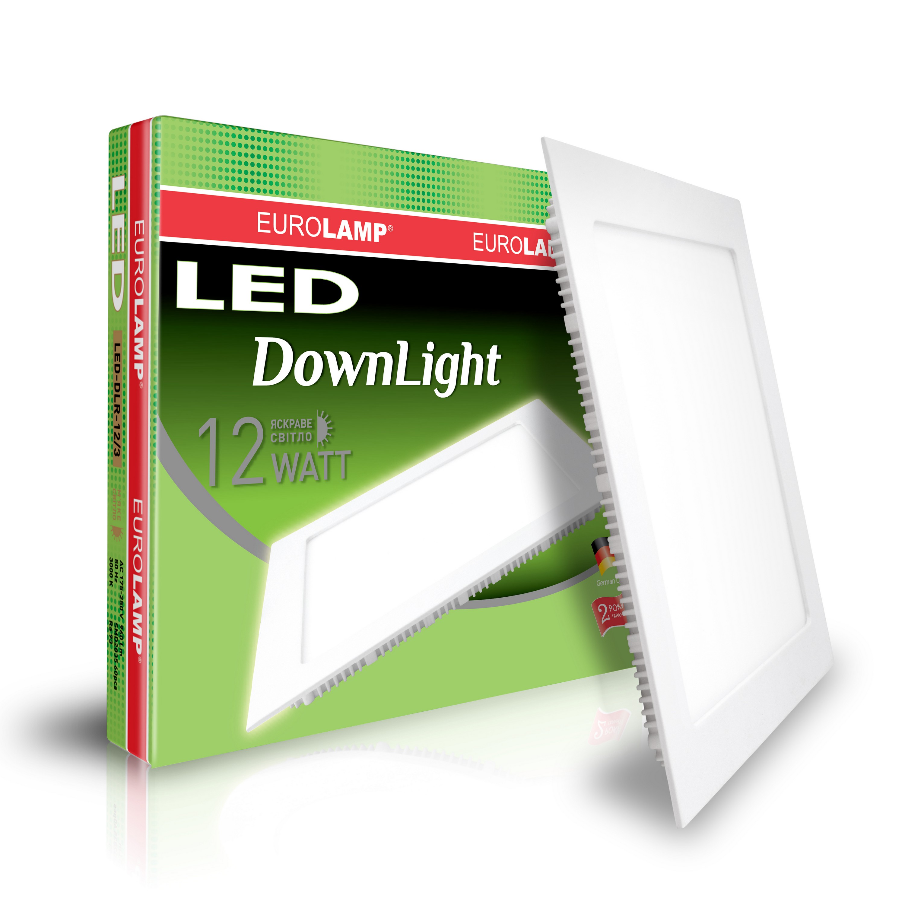 Eurolamp LED Downlight 12W 4000K квадратний