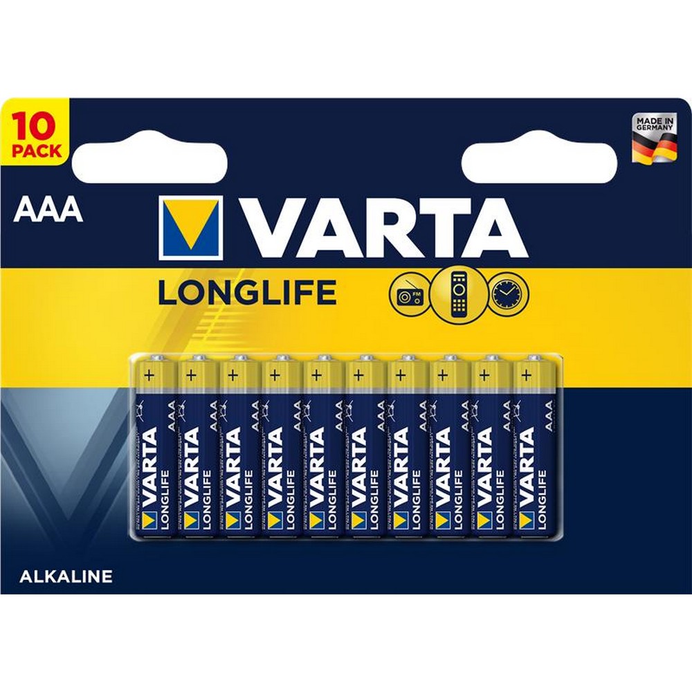 Характеристики батарейки типа ааа Varta Longlife AAA [BLI 10 Alkaline]