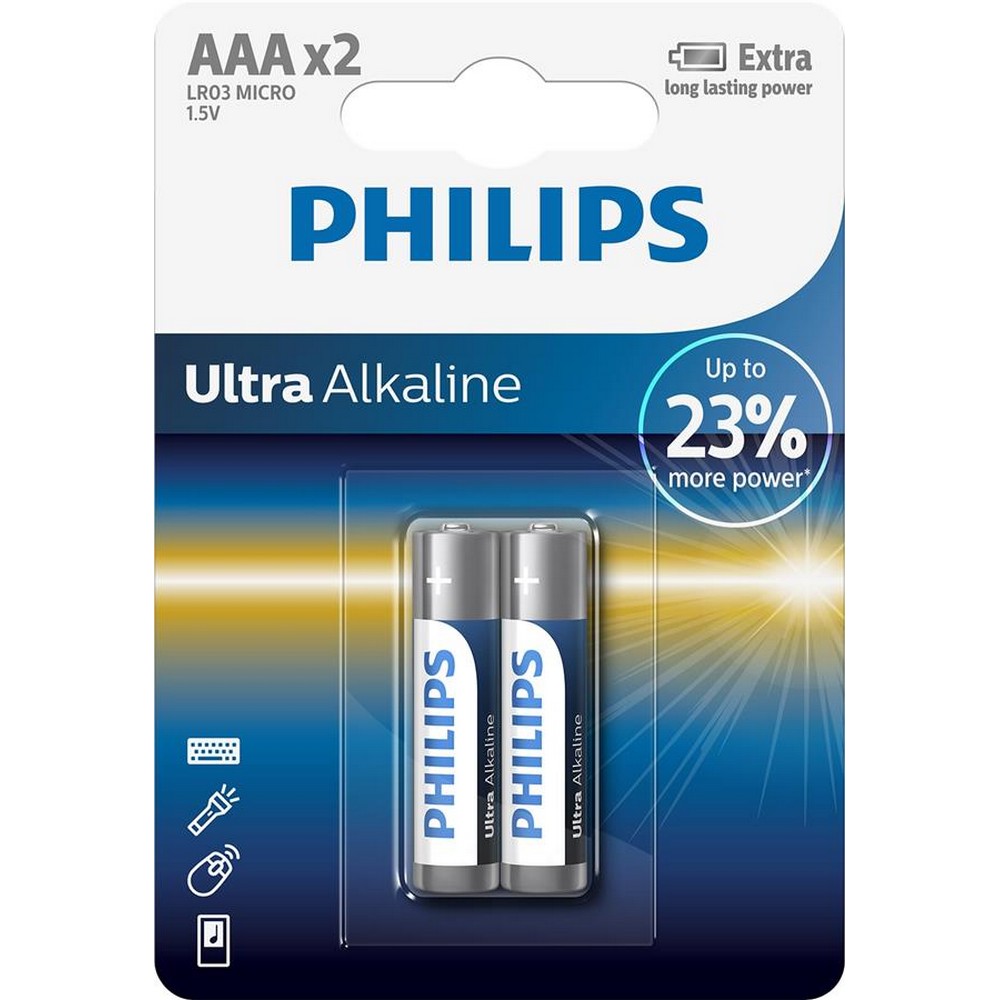 Купити батарейки типу ааа Philips Ultra Alkaline [LR03E2B/10] в Києві