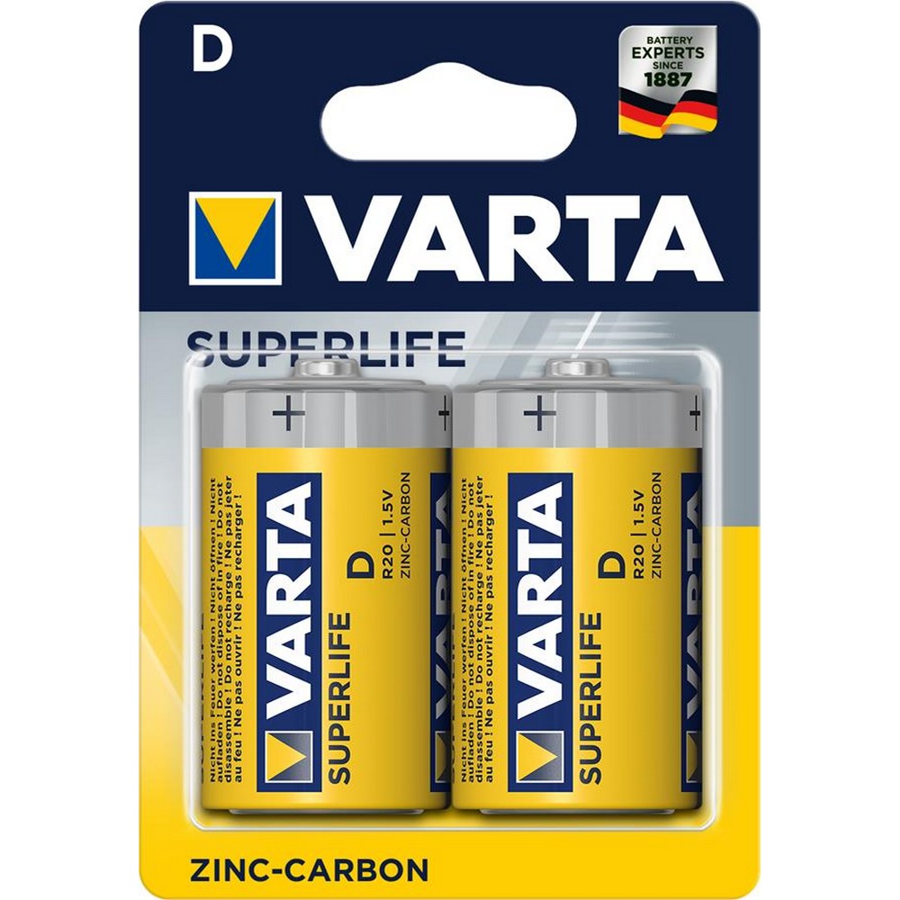 Купить батарейка Varta Superlife D [Superlife D BLI 2 ZINC-Carbon] в Житомире