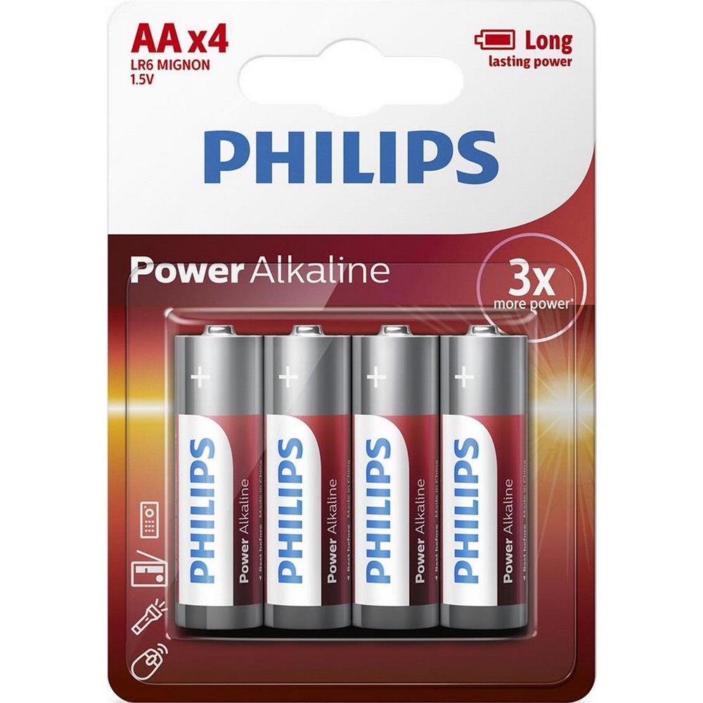 Характеристики батарейки типа аа Philips Power Alkaline [LR6P4B/10]