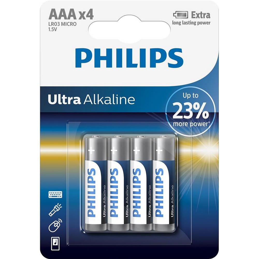 Батарейки типу ААА Philips Ultra Alkaline [LR03E4B/10]