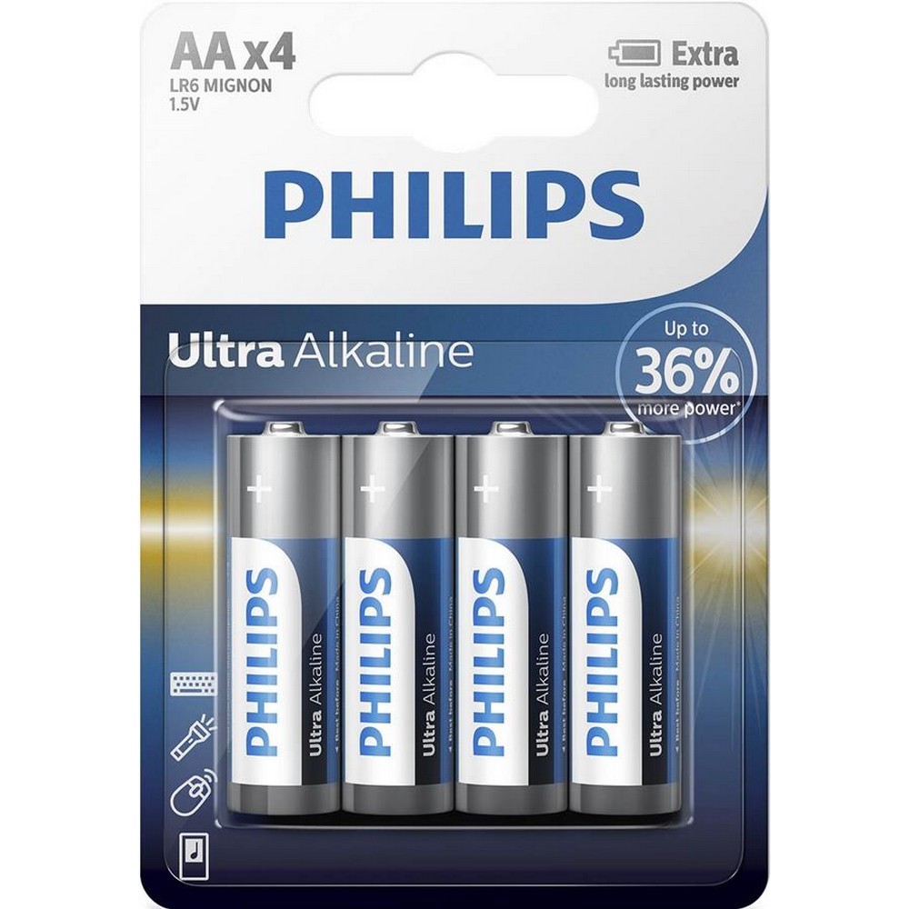 Інструкція батарейки типу аа Philips Ultra Alkaline [LR6E4B/10]
