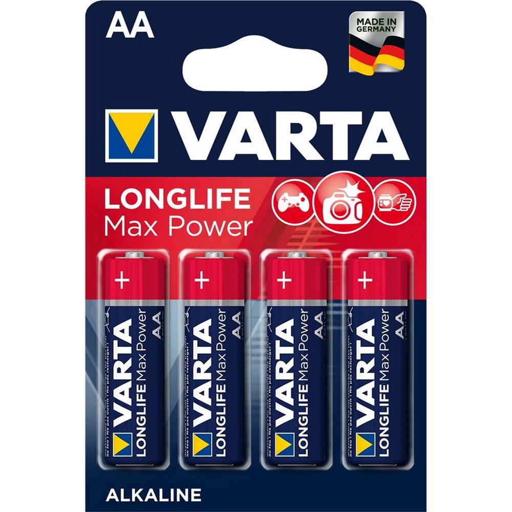 Батарейки типа АА Varta Longlife MAX Power AA BLI 4 Alkaline