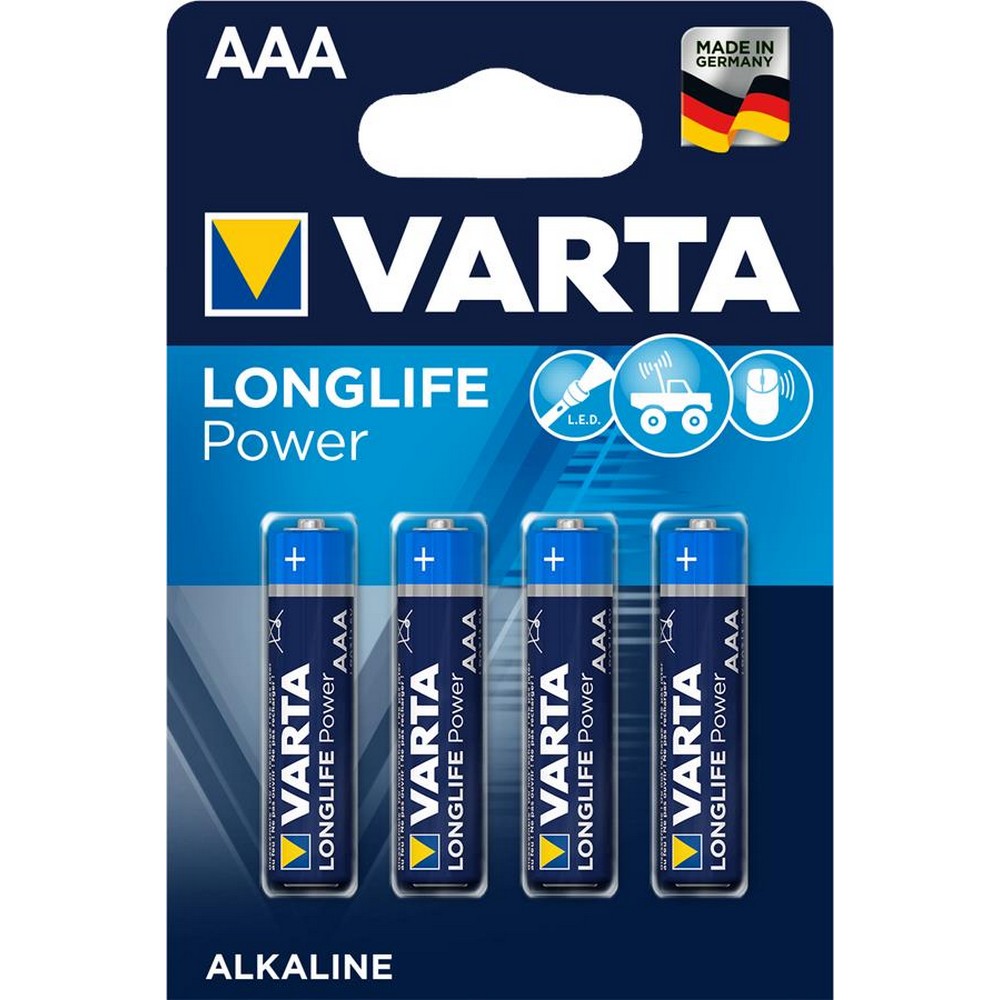 Батарейки типа ААА Varta Longlife Power AAA [BLI 4 Alkaline]