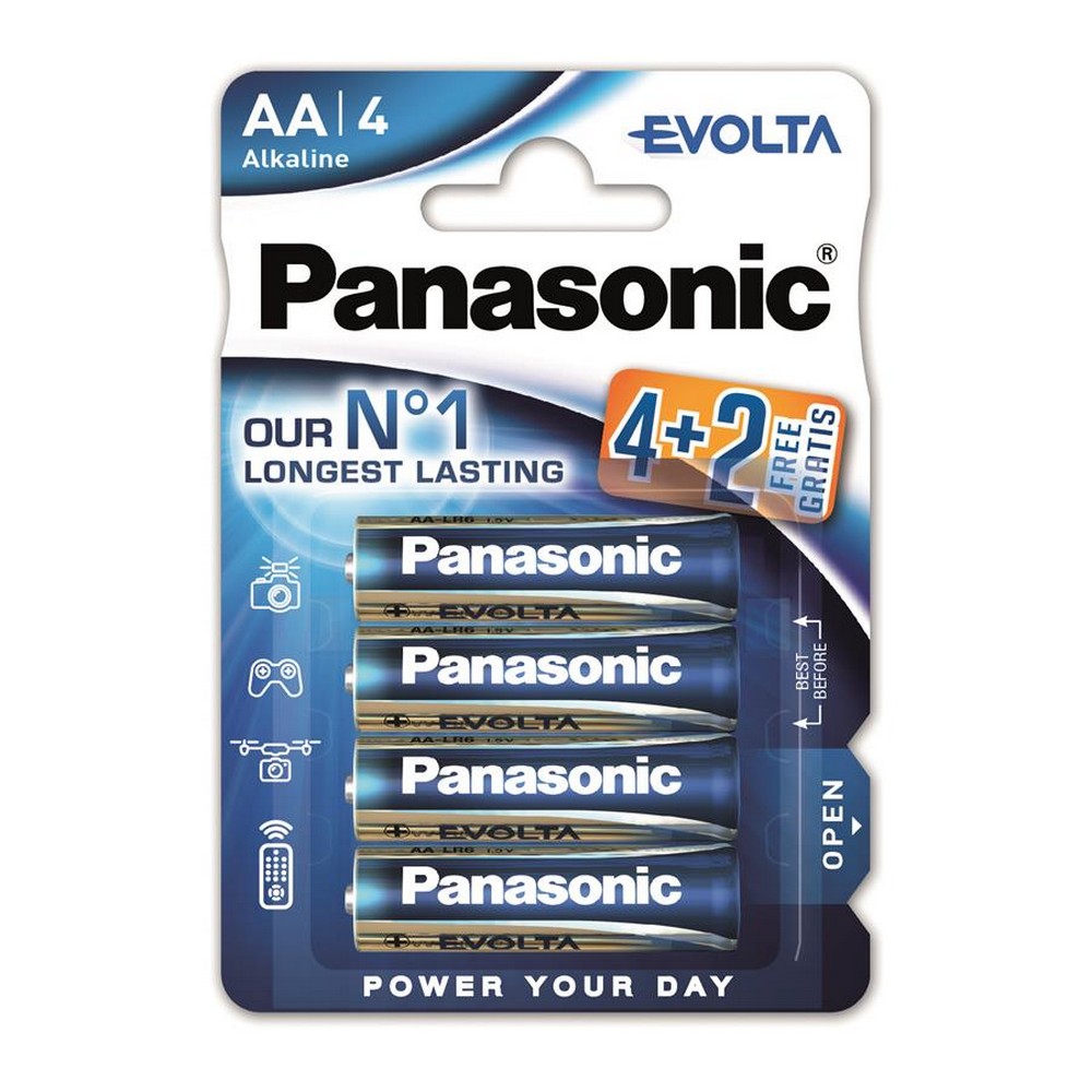 Батарейки типу АА Panasonic Evolta AA BLI(4+2) Alkaline