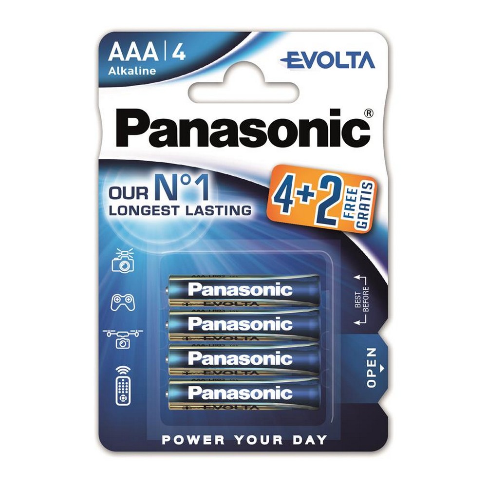 Батарейки типу ААА Panasonic Evolta AAA BLI(4+2) Alkaline