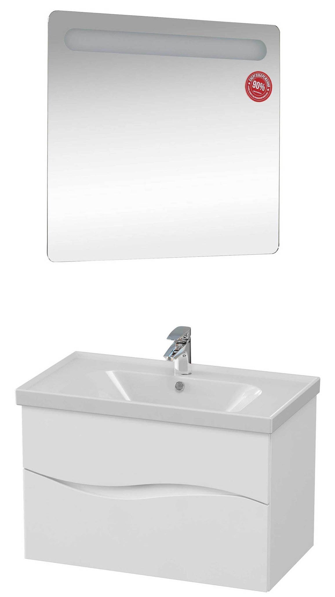 Характеристики тумба із дзеркалом для ванної кімнати Альфа 3685 Альфа 3685