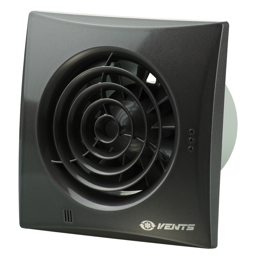 Вентилятор Вентс с таймером выключения Вентс 100 Квайт Т черный сапфир лак RAL 9005