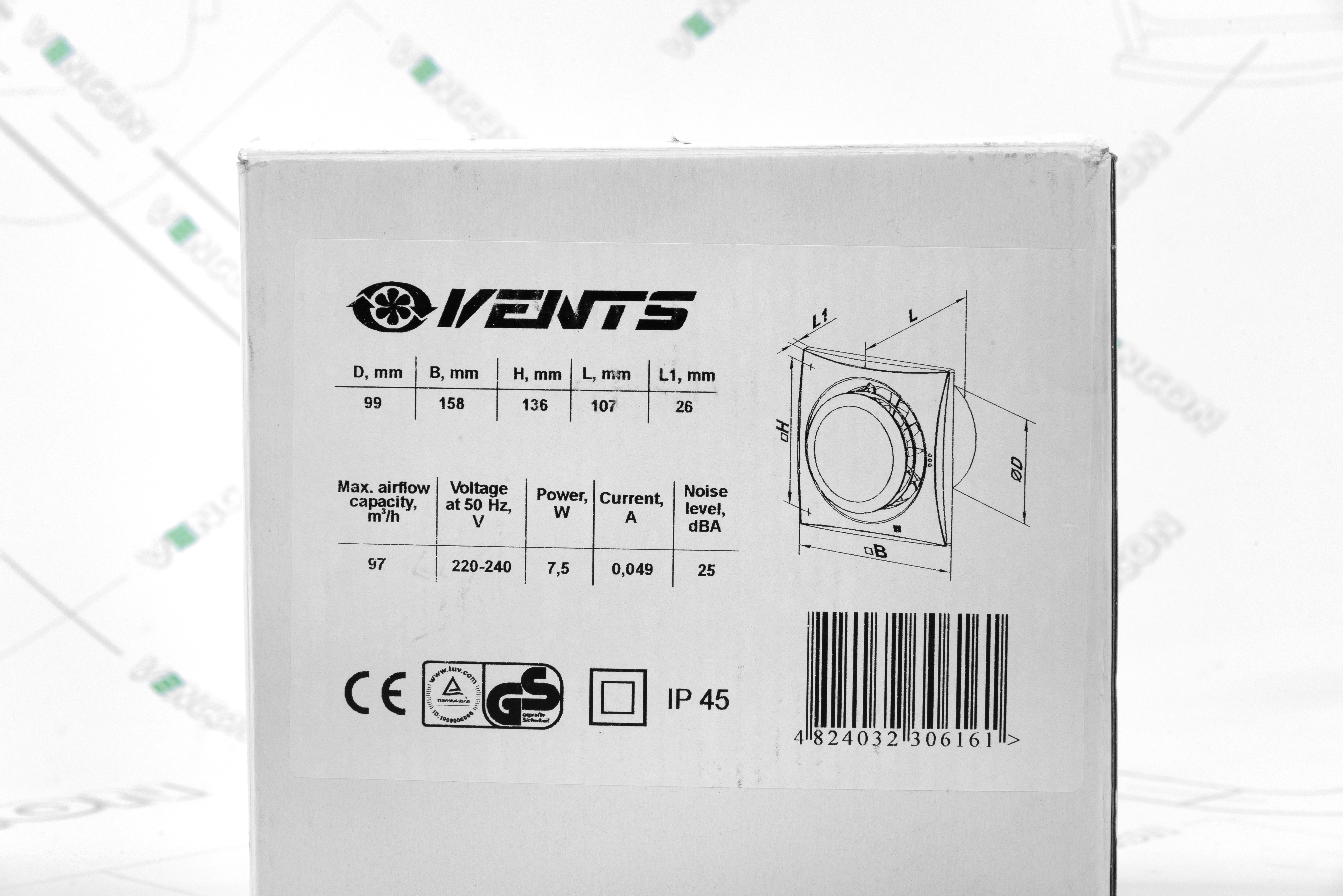 Вытяжной вентилятор Вентс Квайт-Диск 100 внешний вид - фото 9