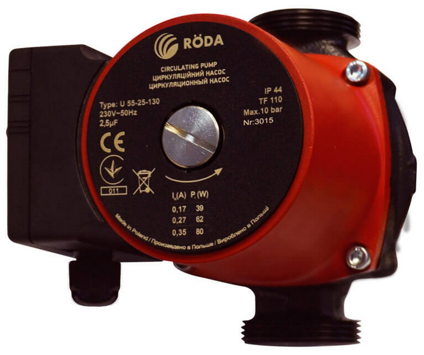 Циркуляционный насос Roda для газового котла Roda U35-25-130