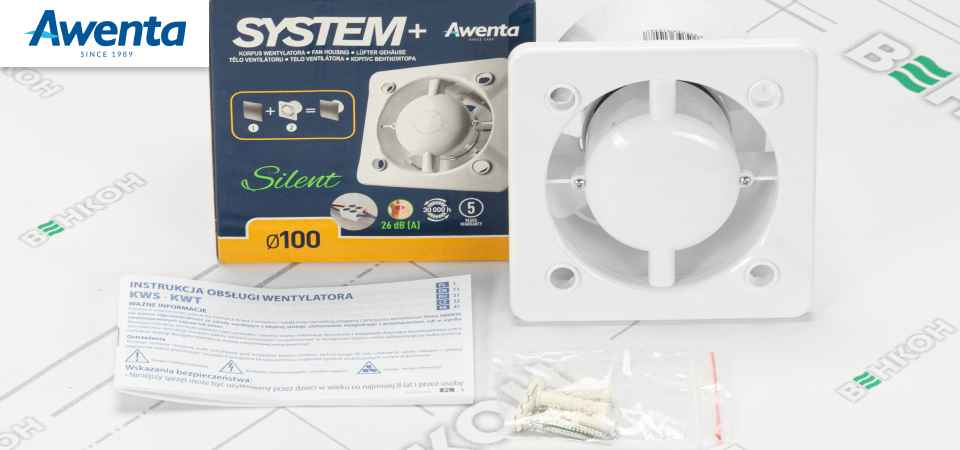 Характеристики обслуживания Awenta System+ Silent KWS100