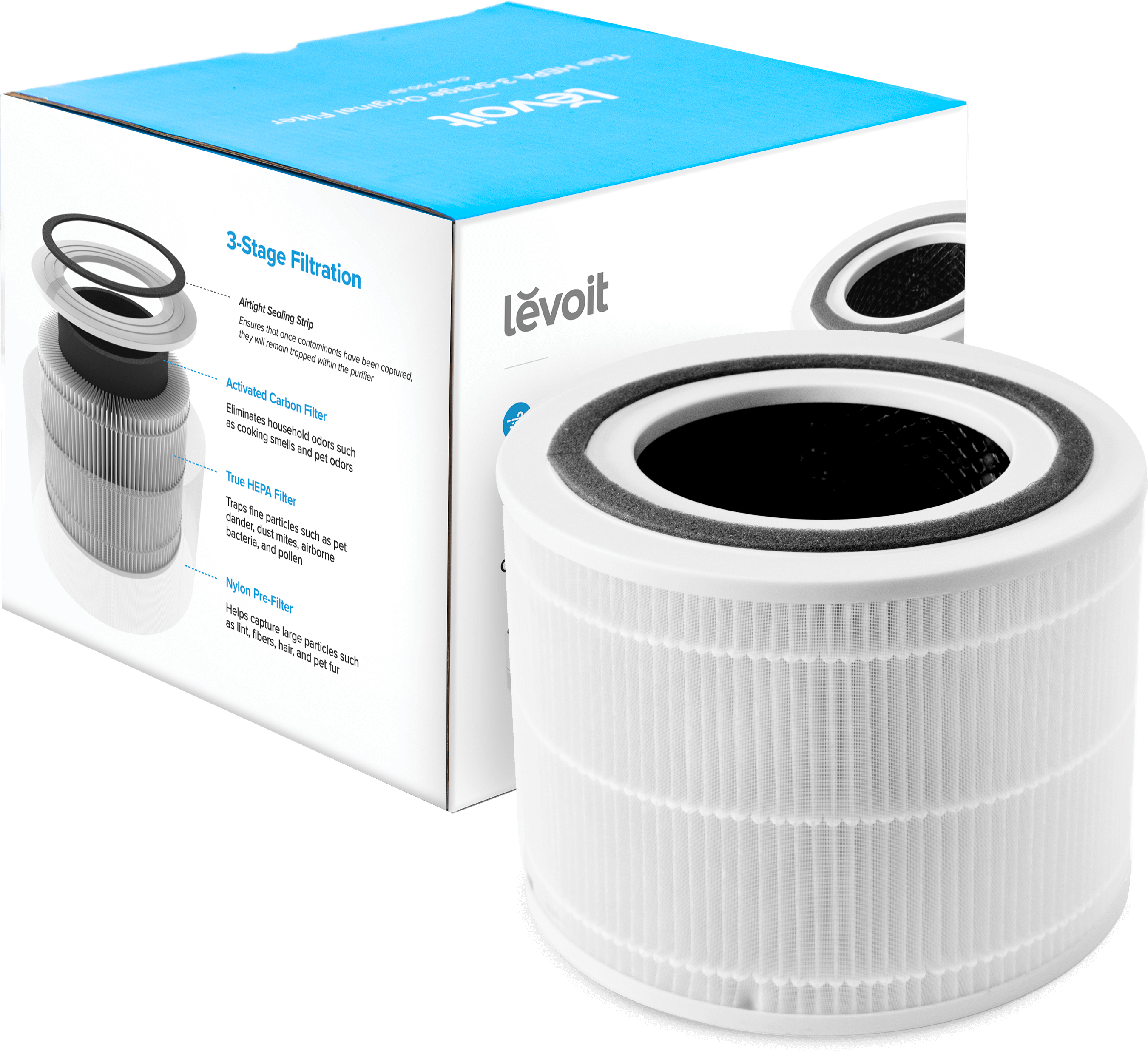 Купити фільтр для зволожувача повітря Levoit Air Cleaner Filter Core 300 True HEPA 3-Stage в Києві