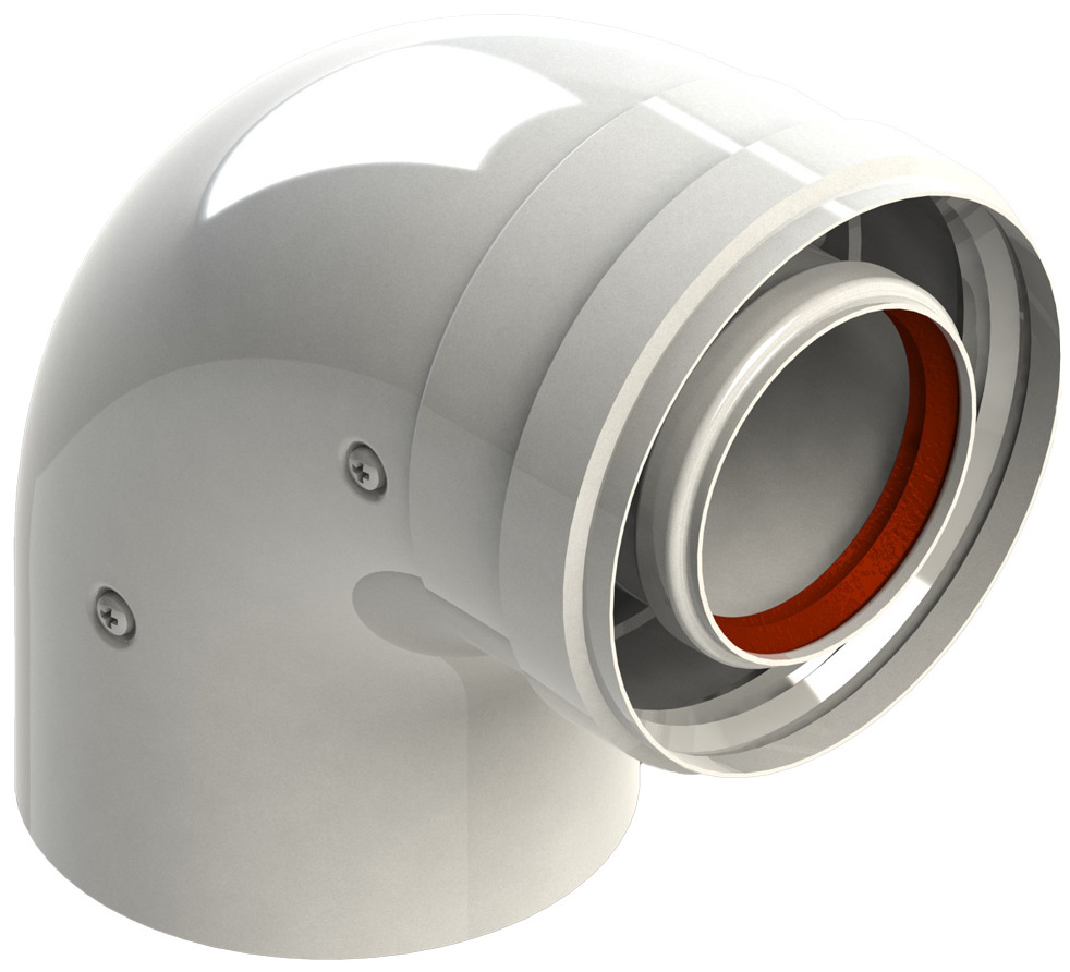 Коліно коаксіальне Groppalli A31699 Ø60/100 мм - 90°