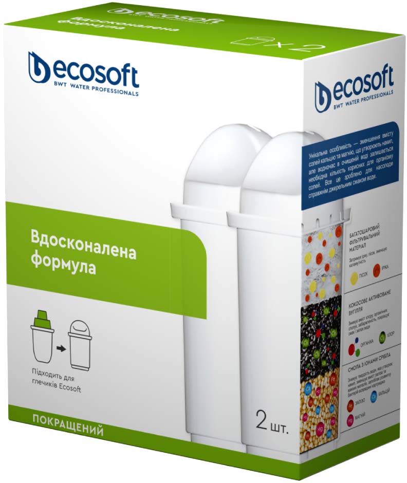 Картридж Ecosoft для фільтра-глечика Ecosoft CRVKNECO (покращений) 2шт. в Києві