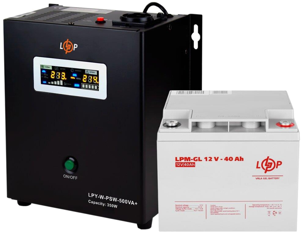 Комплект резервного питания LogicPower LPY-W-PSW-500VA+LP LiFePO4 12V-50Ah (14014) в интернет-магазине, главное фото
