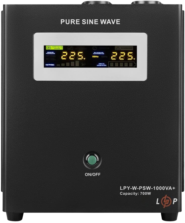 Джерело безперебійного живлення LogicPower UPS12V LPY-W-PSW-1000VA+(700Вт)10A/20A (4144)