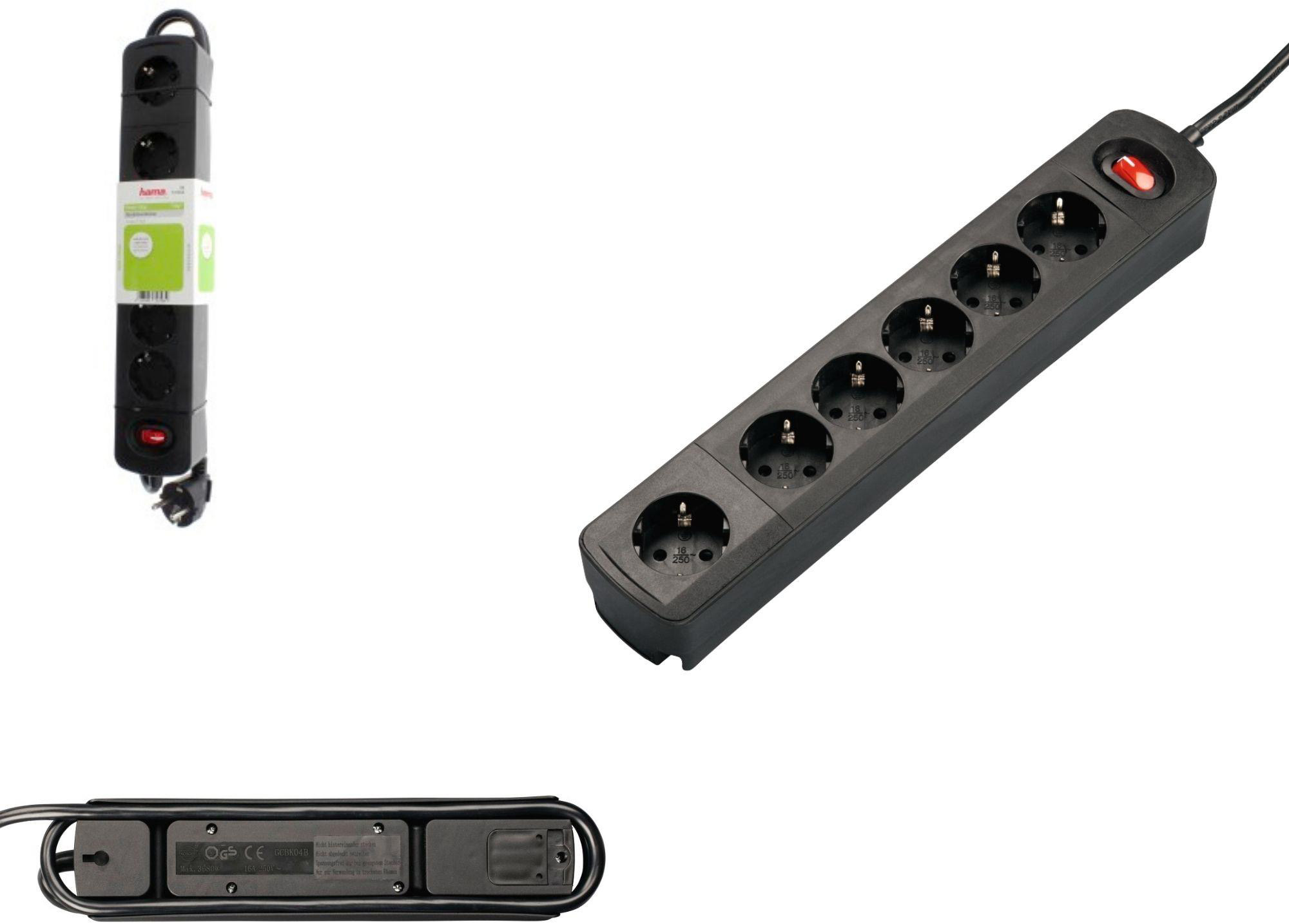Hama TIDY-Line 6XSchuko 3G*1.5мм 1.5м