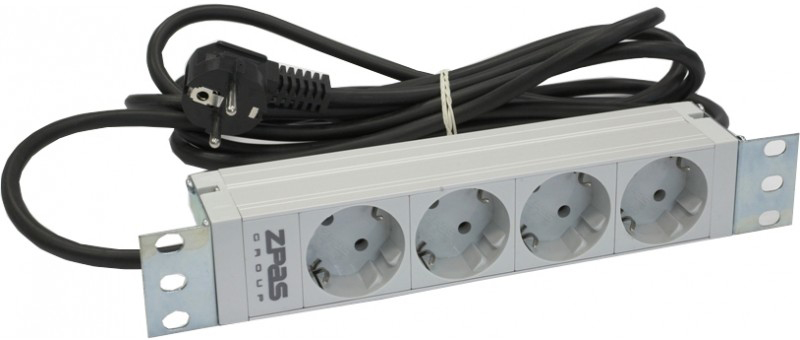 ZPAS 10" 1U,10A,230V 4d Schuko