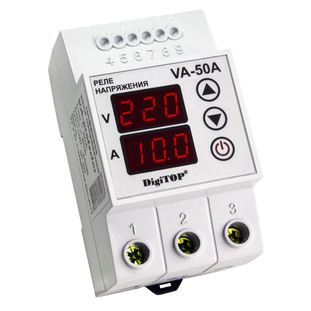 Реле напряжения с контролем тока DigiTOP VA-50A