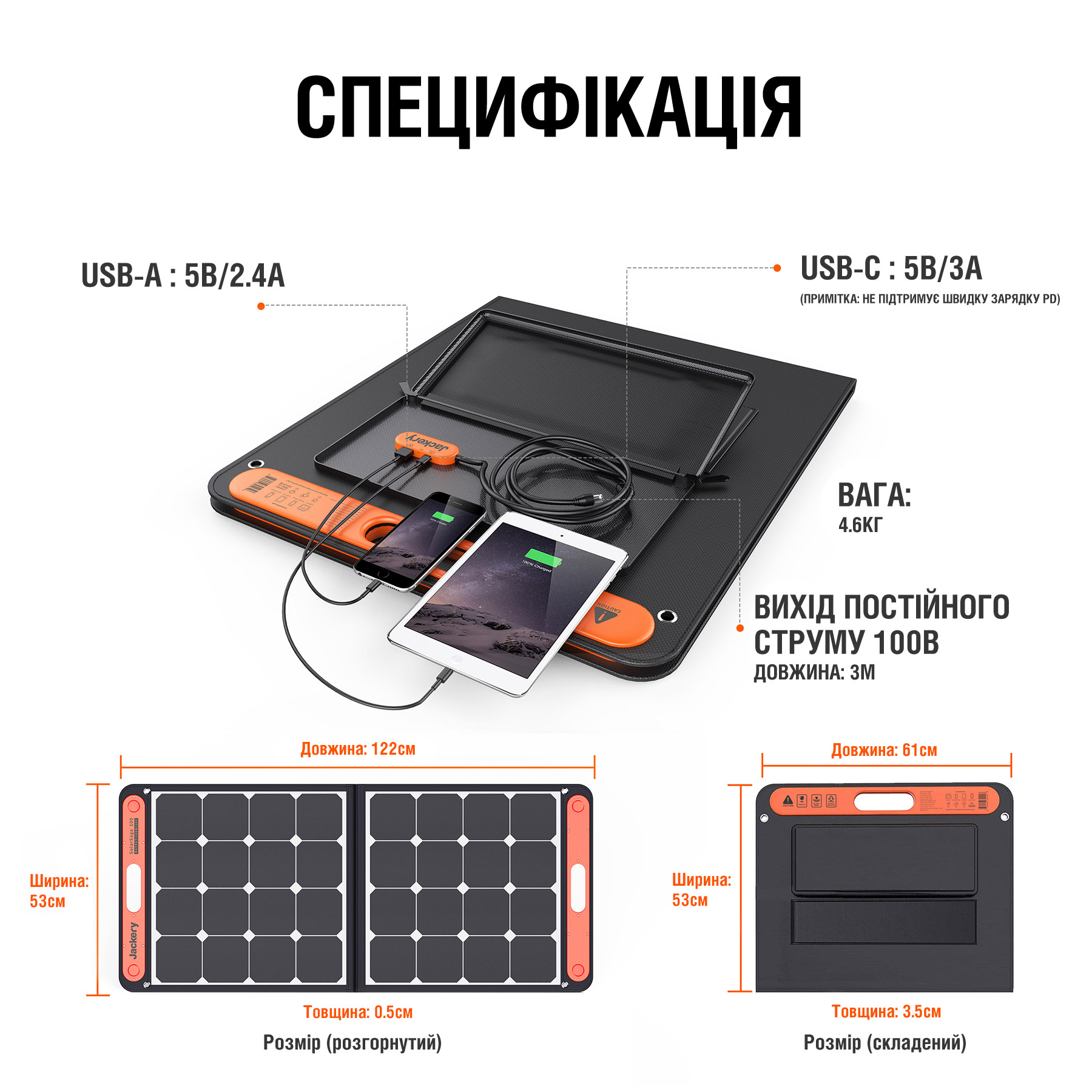 Портативная солнечная батарея Jackery SolarSaga 100W отзывы - изображения 5