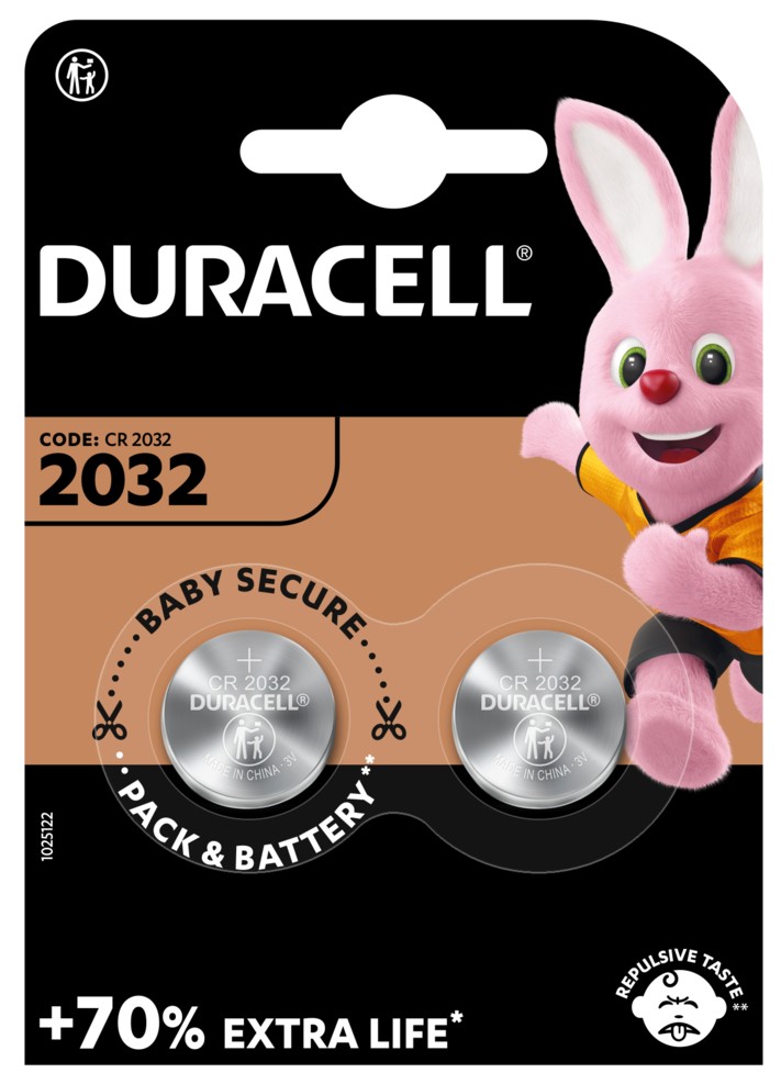 Характеристики батарейки типу cr2032 Duracell DL2032 DSN 2шт.