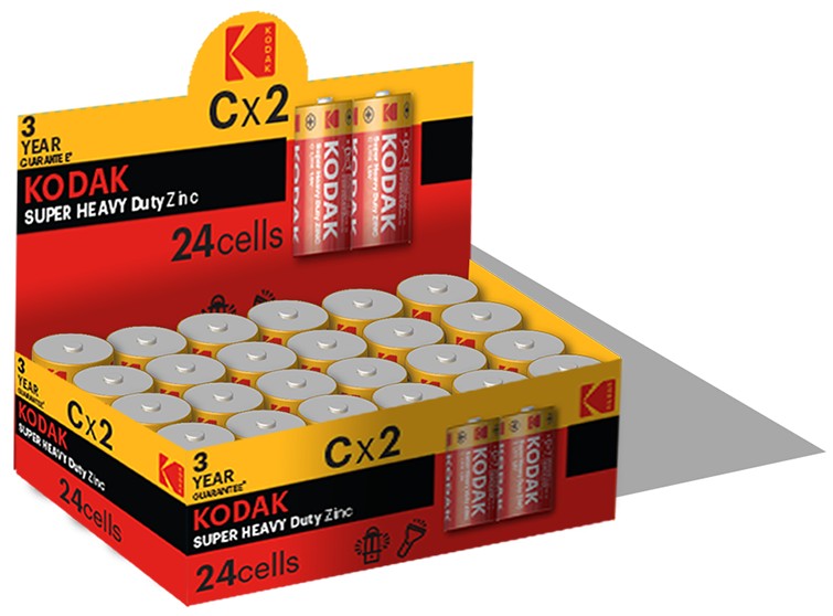 Carbon-Zinc батарейки Kodak Extra Heavy Duty R14