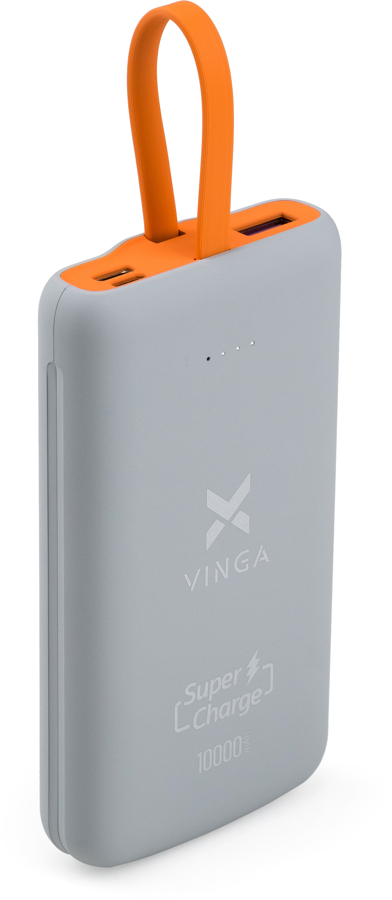 Характеристики повербанк со встроенным кабелем Vinga 10000 mAh Dark grey (VPB1SQSCDG)