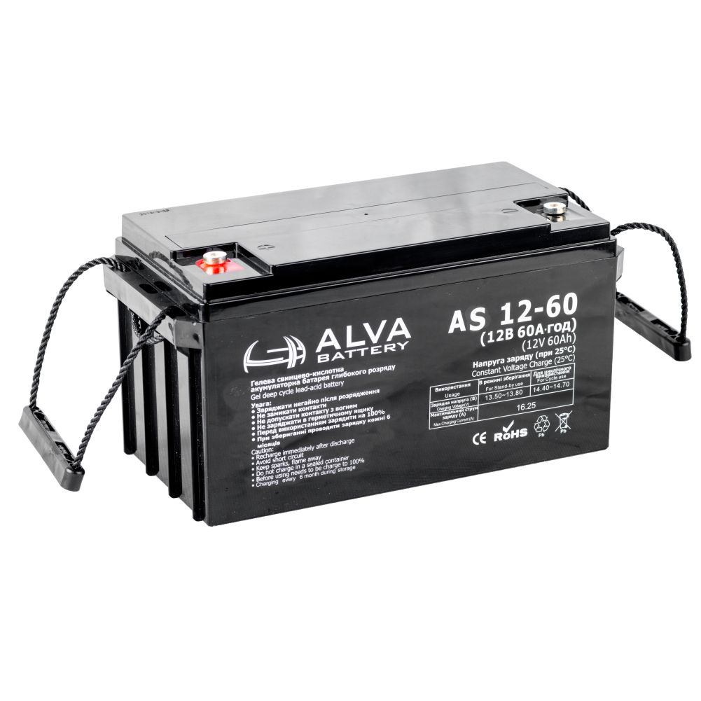 Інструкція акумулятор гелевий Alva Battery AS12-60