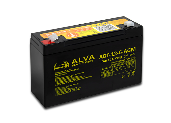 Купить аккумулятор свинцово-кислотный Alva Battery АВТ-12-6-AGM в Киеве