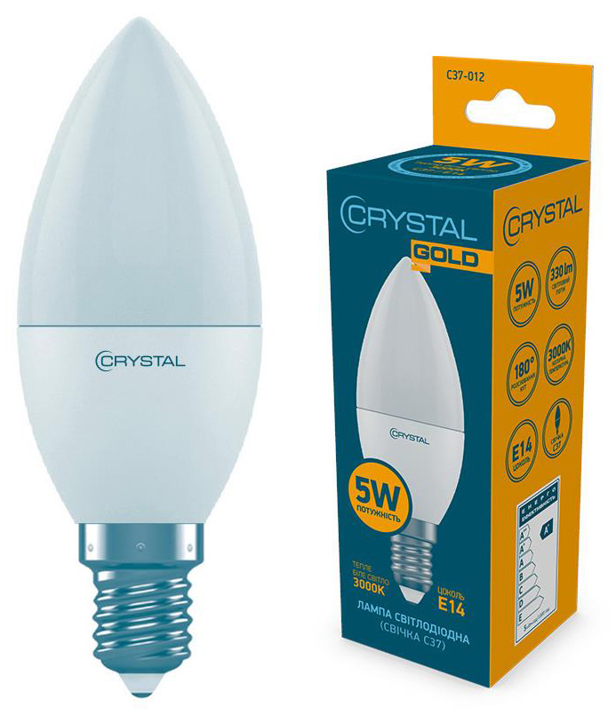 Crystal Led C37 5W PA Е14 3000K (C37-012)