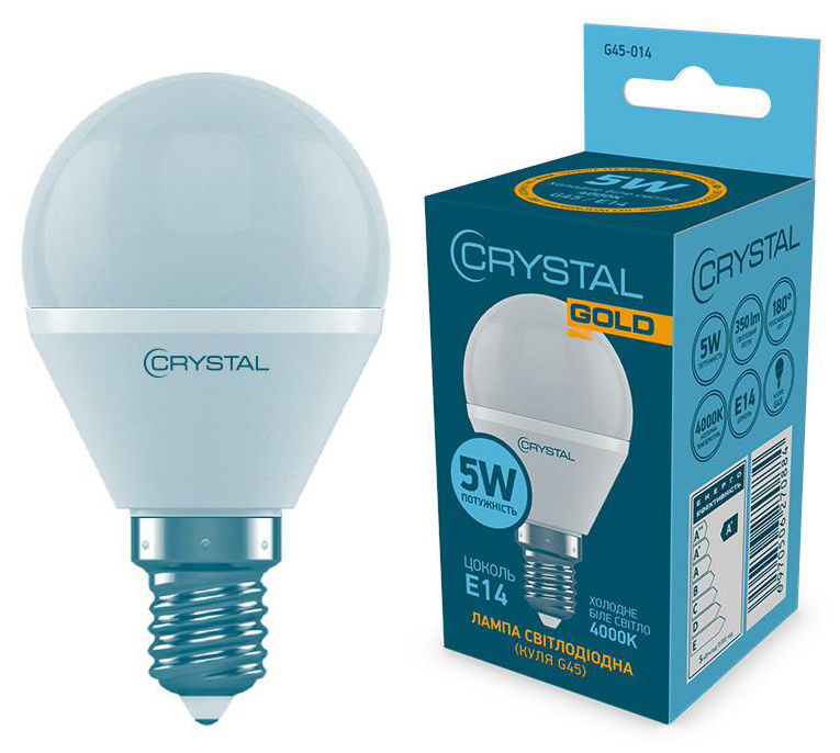 Лампа Crystal Led світлодіодна Crystal Led G45 5W PA Е14 4000K (G45-014) в Києві