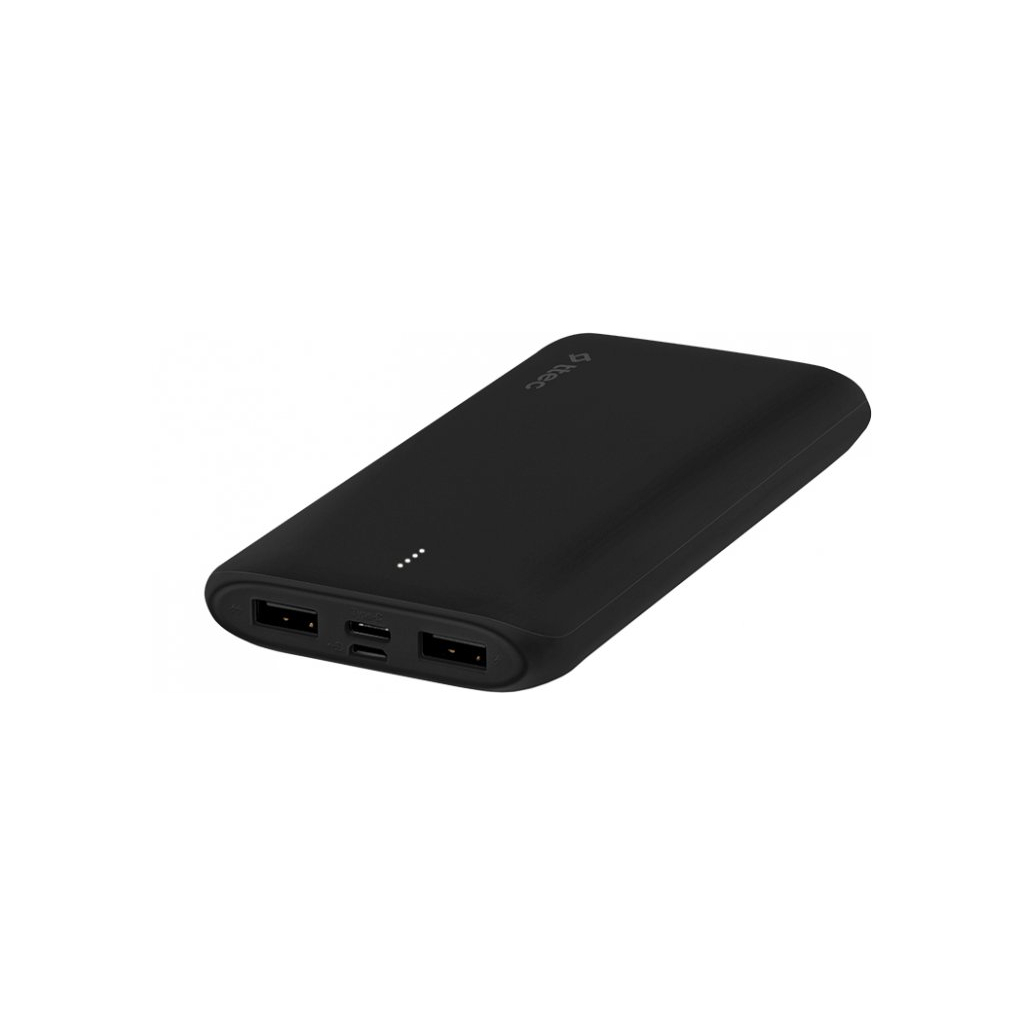 Чорний павербанк Ttec PowerSlim Duo 10000mAh, USB Type-C, USB Type A, 2A, Black (2BB163S)