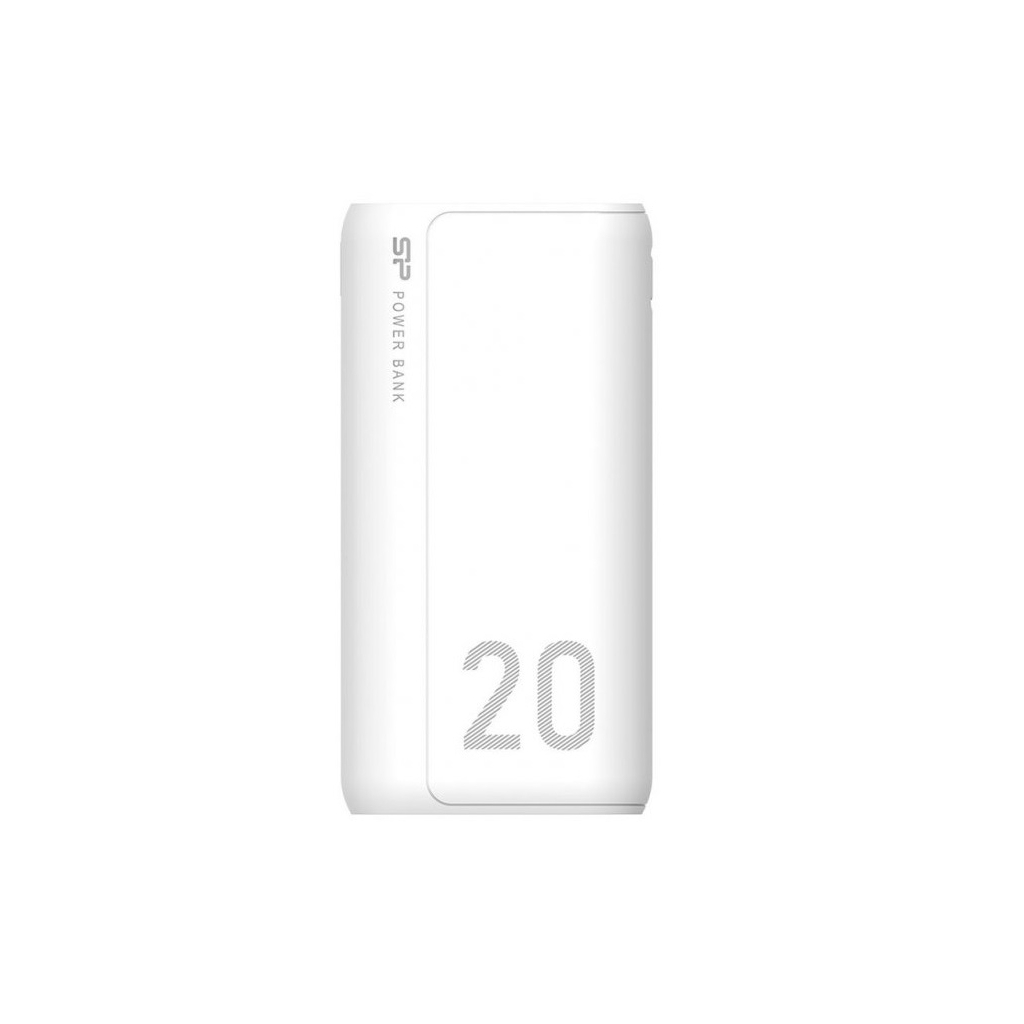 Белый повербанк Silicon Power GS15 20000mAh, Input 5V/2A(Micro-USB/Type-C), Output 2*USB-A (SP20KMAPBKGS150W)