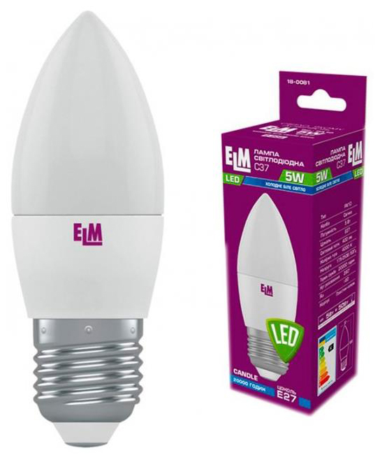 ELM С37 5W PA10 E27 4000K (18-0081.)