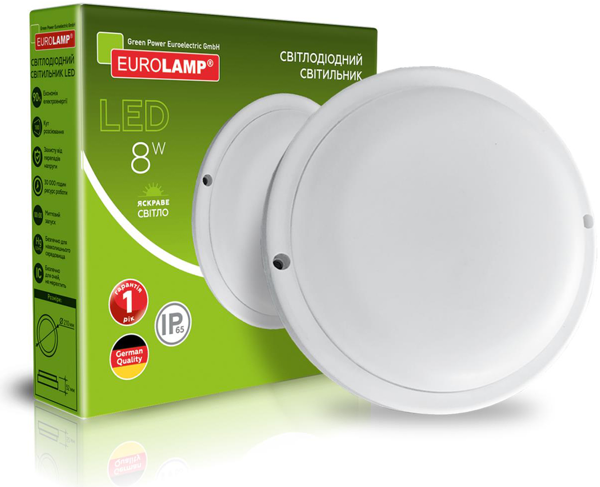 Купити круглий світлодіодний світильник Eurolamp LED 8W 5000K в Києві