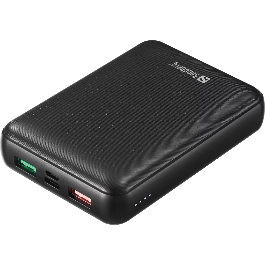 Павербанк 15000 mA⋅h Sandberg 15000mAh PD/45W 20V/2.25A QC3.0 USB-C Micro-USB USB-A*2 (420-66)
