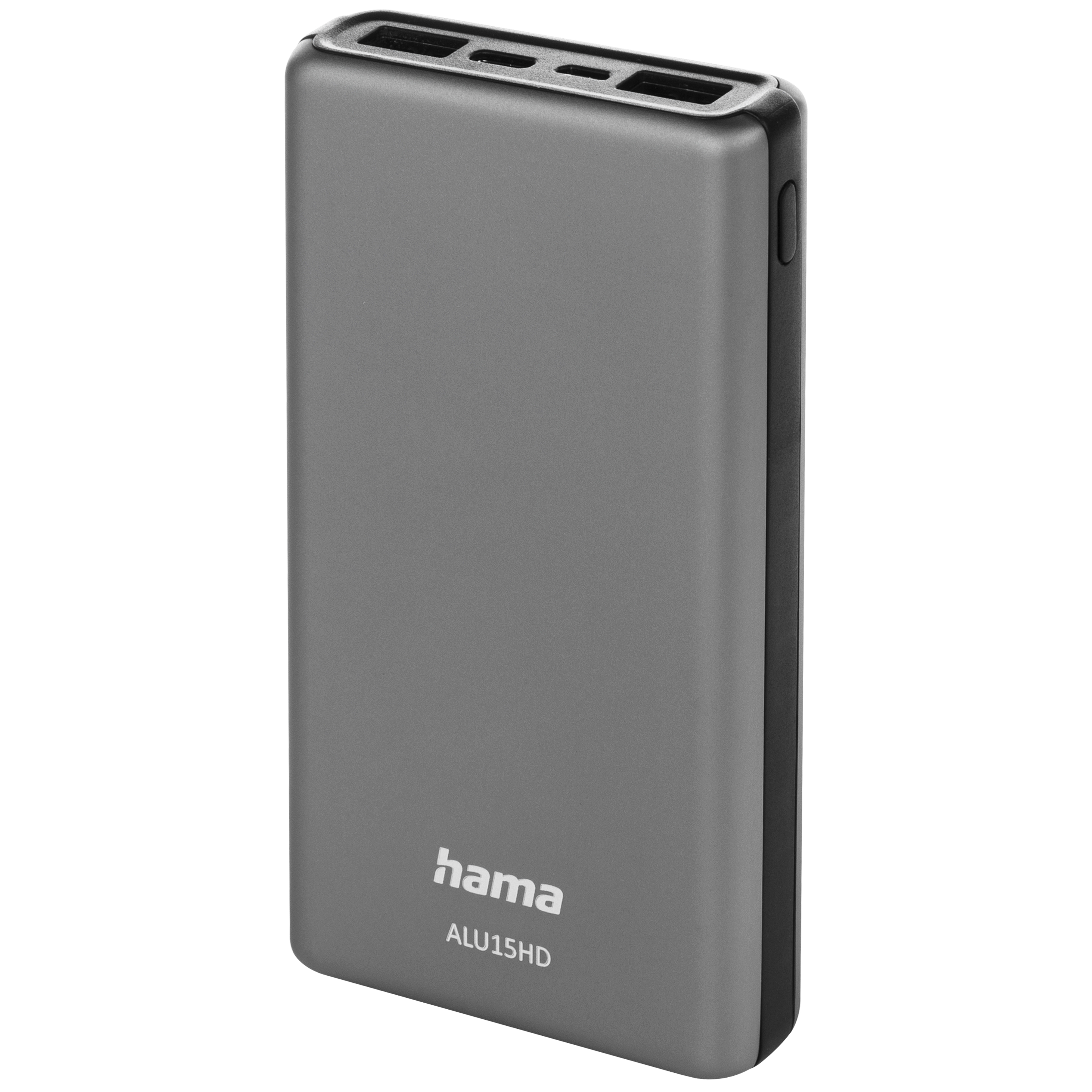 Купити павербанк для телефону Hama ALU15HD 15000mAh Input:Micro-USB/Type-C, Output:Type-C(3A),2*USB-A(2,4A), Silver (00201656) в Києві