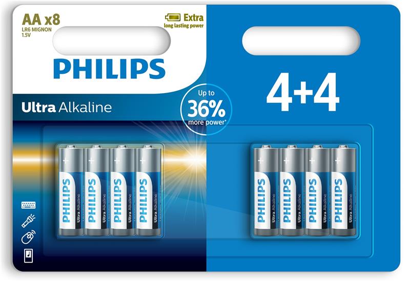 Philips Ultra Alkaline лужна AA блістер, 8 шт