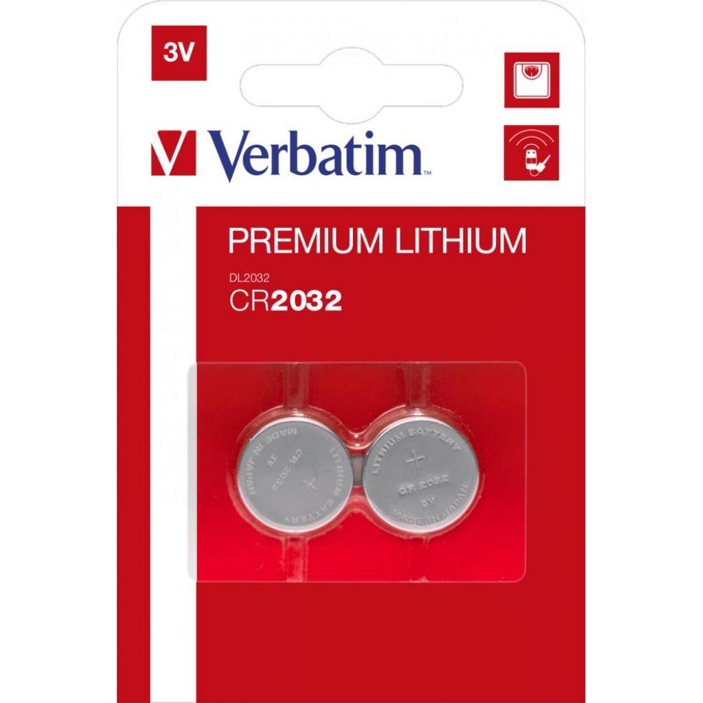 Батарейки типу CR2032 Verbatim CR 2032 Lithium 3V * 2 (49936)