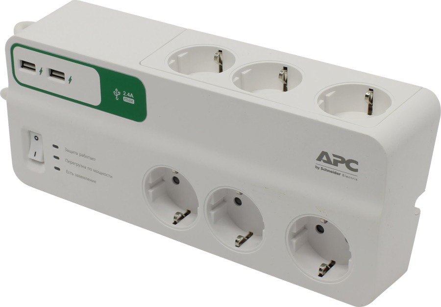 Сетевой фильтр APC Essential SurgeArrest (PM6U-RS)