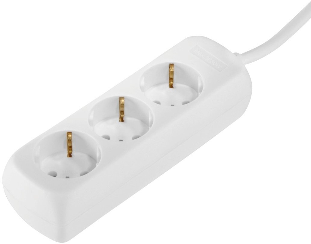 Hama 3XSchuko 3G*1.5мм 1.4м White (00030381)
