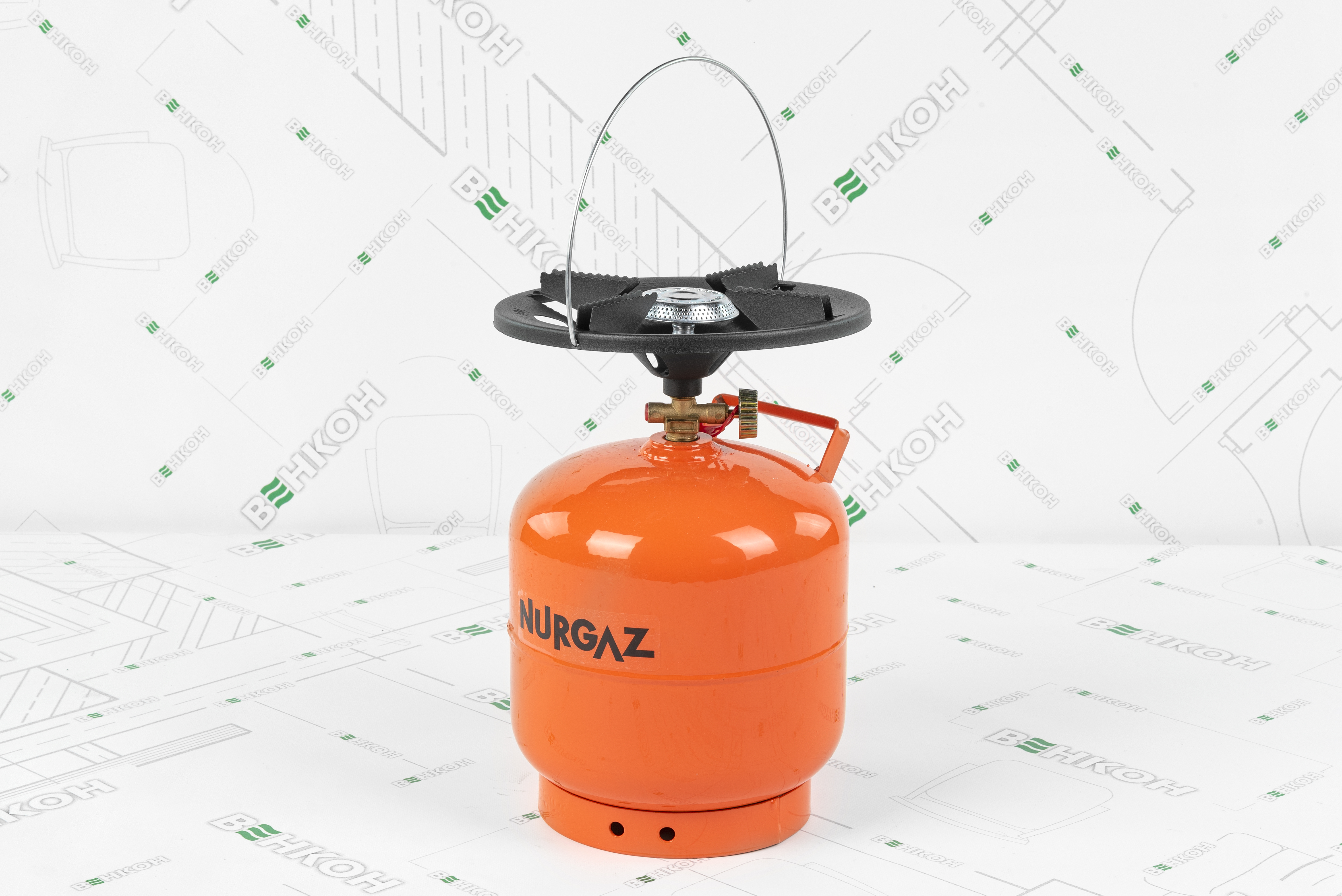 Газовий балон Nurgaz 8л. (3 кг.) різьба 3/8" + газовий пальник ціна 1990.00 грн - фотографія 2